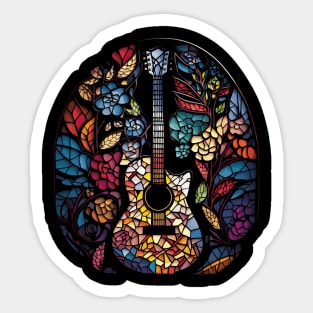 Funny Guitar Gift Retro Vintage Music Guitar Sticker